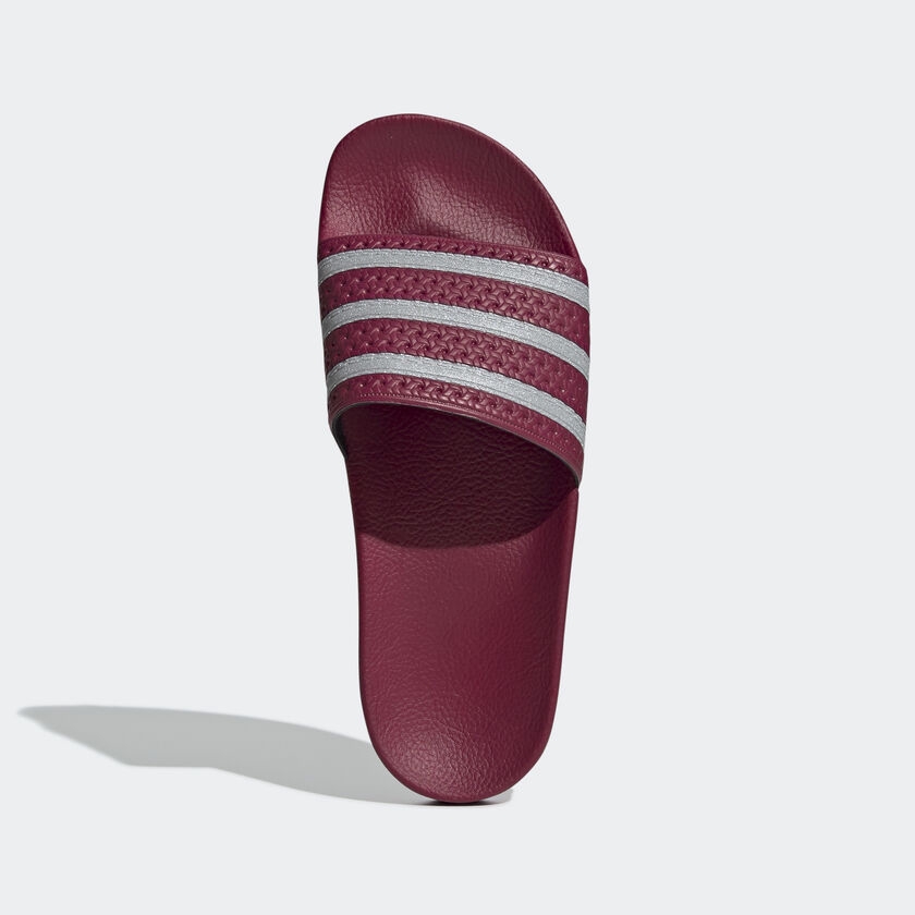 adidas burgundy slides