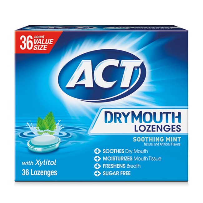 Act, Dry Mouth Lozenges with Xylitol, Soothing Mint, 36 Lozenges