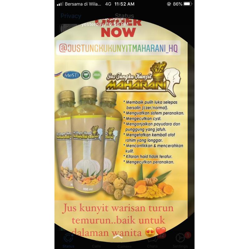 Buy Jus Tungku Kunyit Maharani Seetracker Malaysia