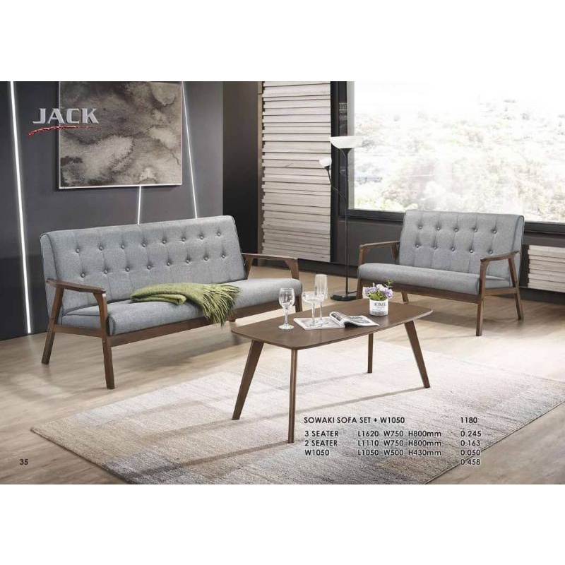 (Ready Stock + Free Delivery)Solid wood Sofa 2+3+Coffee Table/Sofa Set