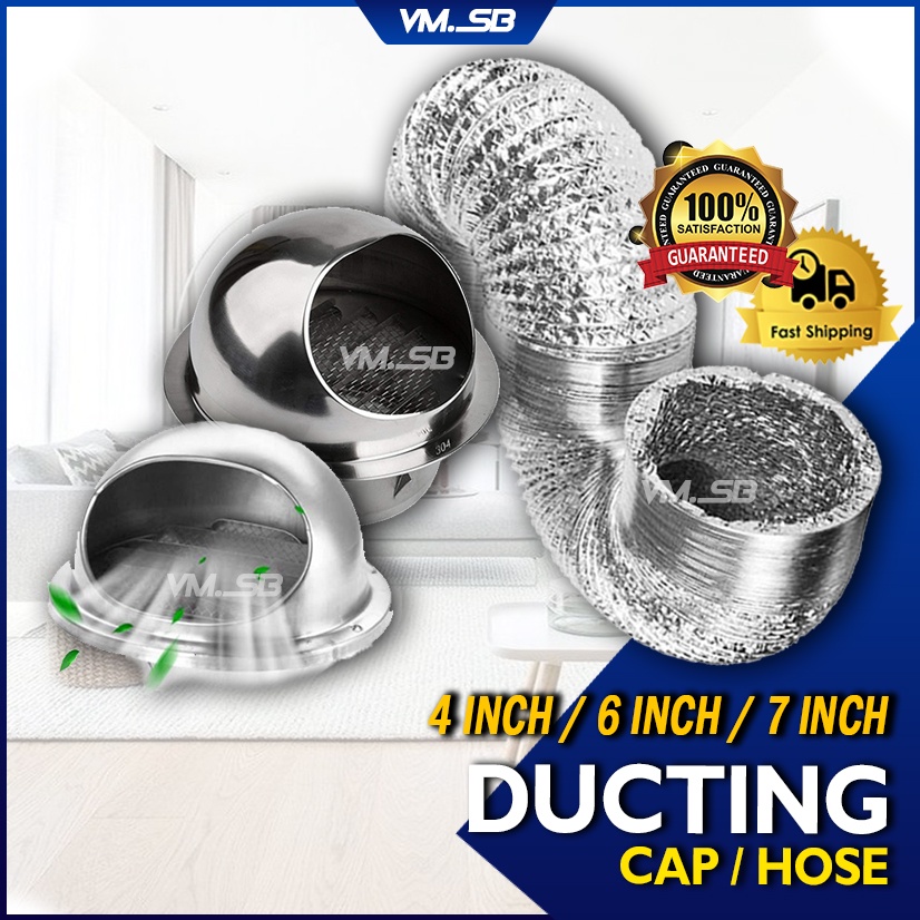 Stainless Steel Ducting Cap and Aluminium Ducting Hose Cooker Hood Duct