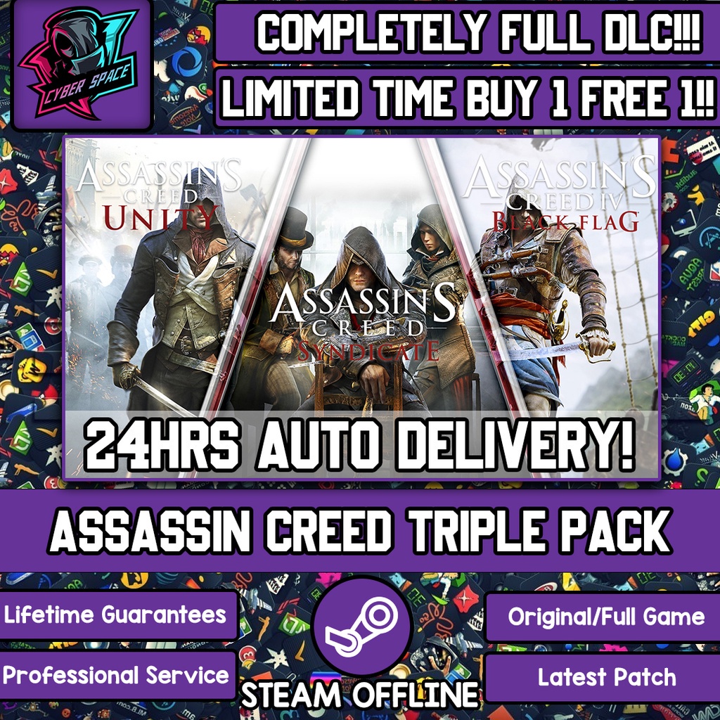 Assassin Creed Triple Pack Unity Syndicate Black Flag Auto Delivery