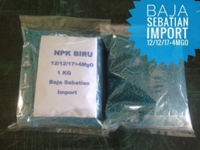 10kg Baja Npk Biru Import 12 12 17 4mgo Baja Bunga Buah Shopee Malaysia