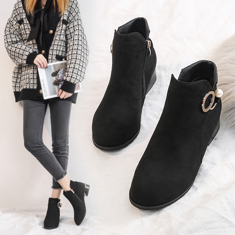 suede low ankle boots