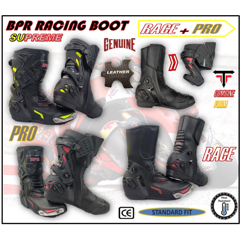 BPR RACING PRO+RACE RIDING PERFORMANCE BOOT GENUINE LEATHER COMFORTABLE TOP QUALITY