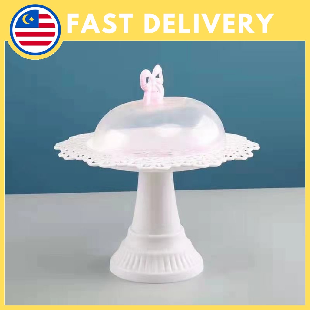 🍳TRS🍳 Plastic Traditional Desserts Cake Stand Plate Display with Cover
