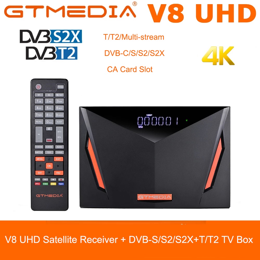 GTmedia V8 UHD Satellite Receiver DVBS2/S2X DVBT2 DVBC ATSCC ISDBT