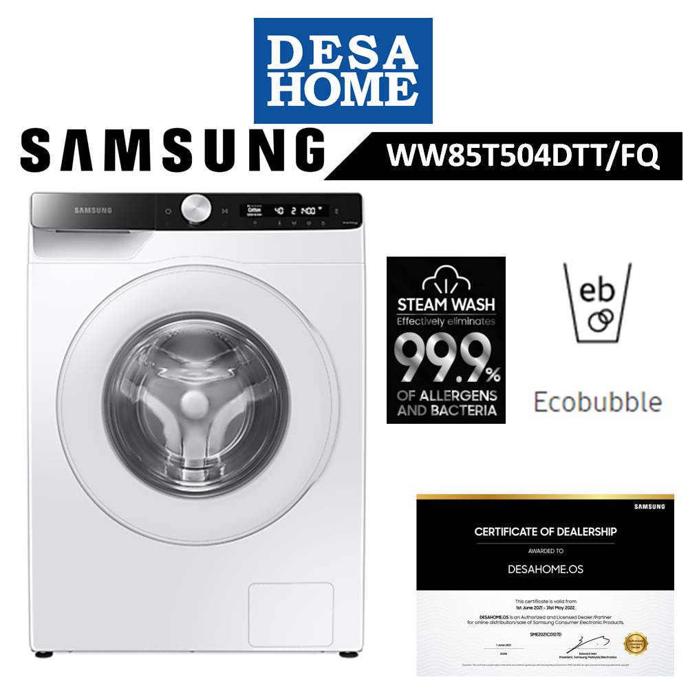 [FREE DELIVERY WITHIN KL] SAMSUNG WW85T504DTT/FQ  8.5KG FRONT LOAD WASHER  WITH AI CONTROL WW85T504DTTFQ