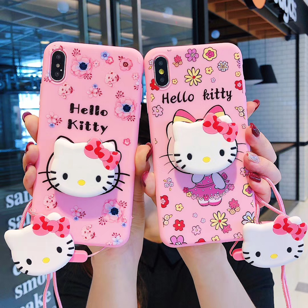 Iphone 11 Pro Max 6 6s 7 8 Plus Xr Xs Max Iphone 12 Mini Iphone 12 Pro Iphone 12 Pro Max 3d Cute Cartoon Hello Kitty Case Cover With Holder And Lanyard Shopee Malaysia
