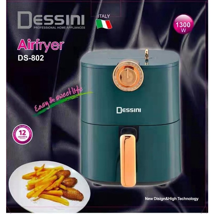 DESSINI AIR FRYER 4.3L Malaysia Plug Healthy Lifestyle Timer and Temperature Adjustable