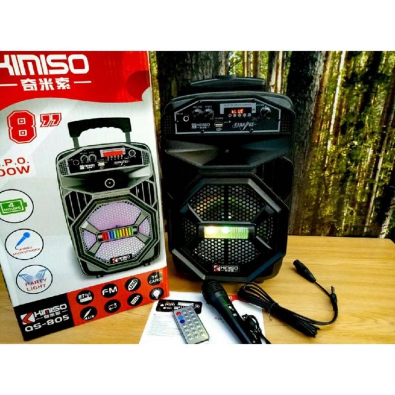 Active floor speaker KIMISO QS-805. remote control, microphone, LED display, 4 hours audio