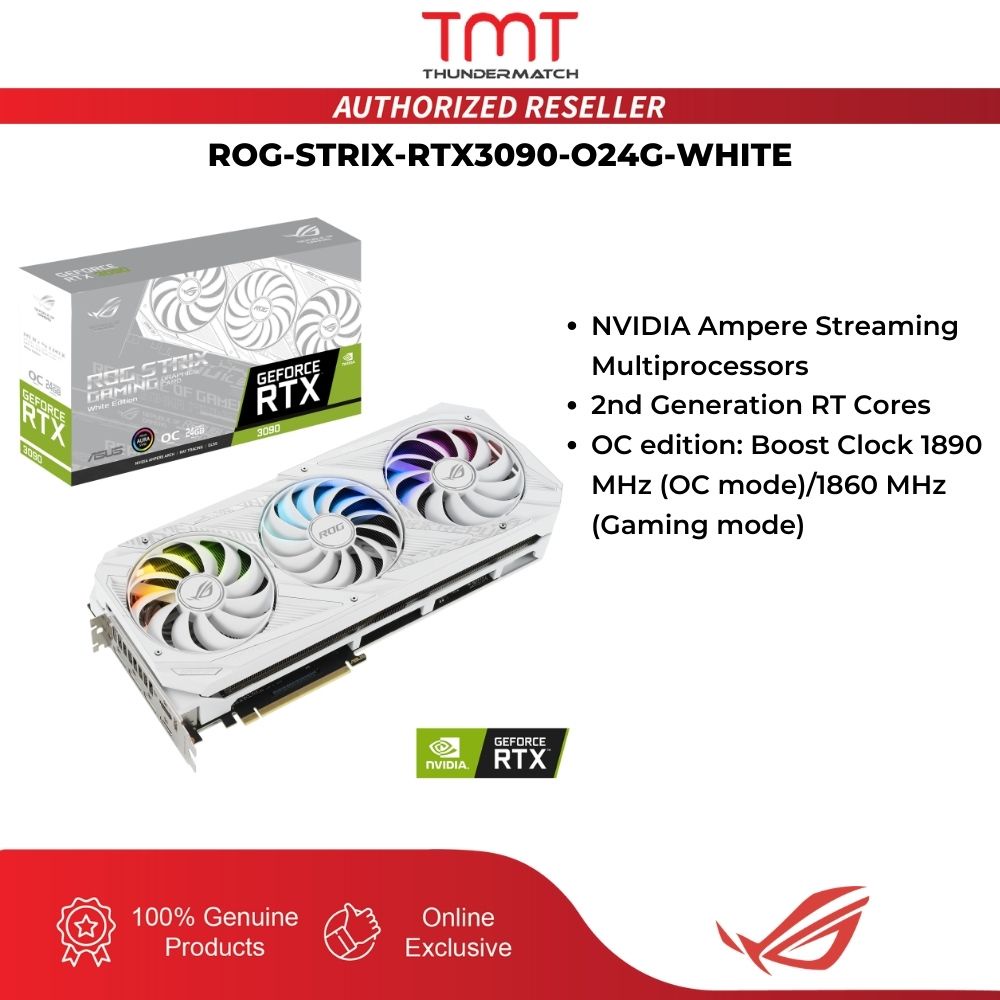 TMT Asus nVidia RTX3090 24GB GDDR6X 384Bit ROG STRIX GAMING OC WHITE