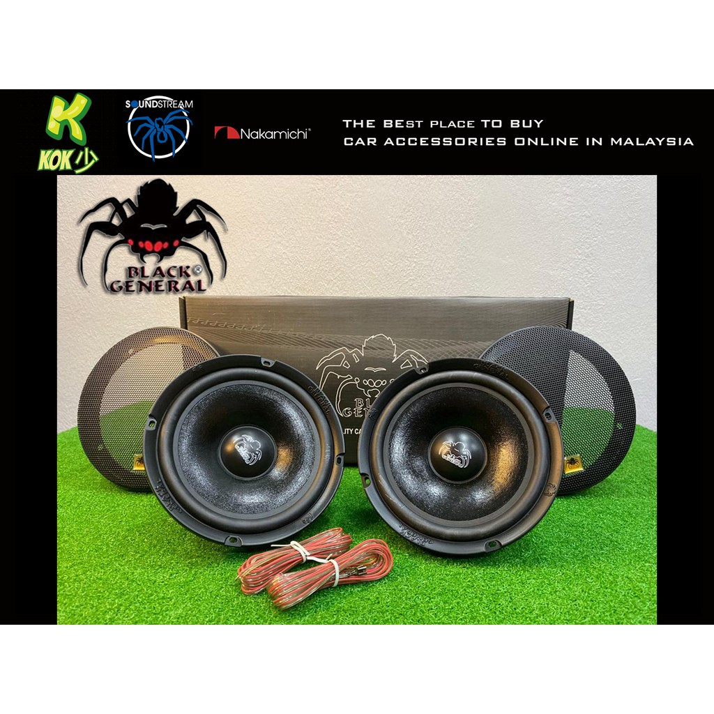 #CARSPEAKER【 Ready Stock】Black General 6.5'' Bass mid  300WATTS 【 HIGH QUALLITY】【QUARRANTY ORIGINAL】