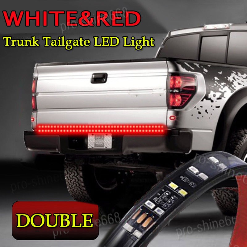 2PCS 25CM 15 LED Red Sealed Trailer Truck RV Stop Tail Rear Brake Turn Light Bar