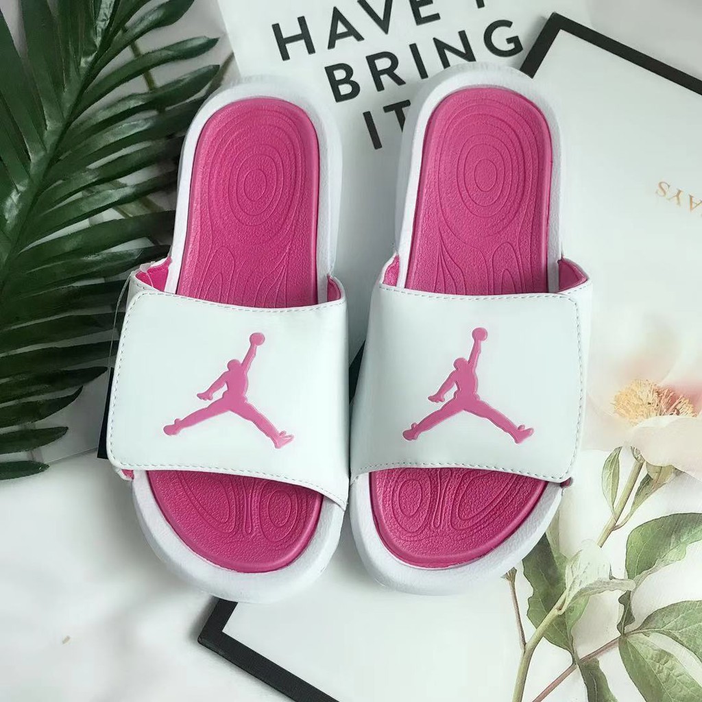 pink jordan slides