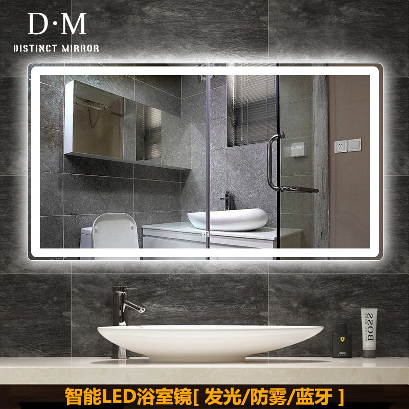 Toilet Mirror Led Bathroom Mirror Wall-Mounted Anti-Fog Toilet Luminous ...