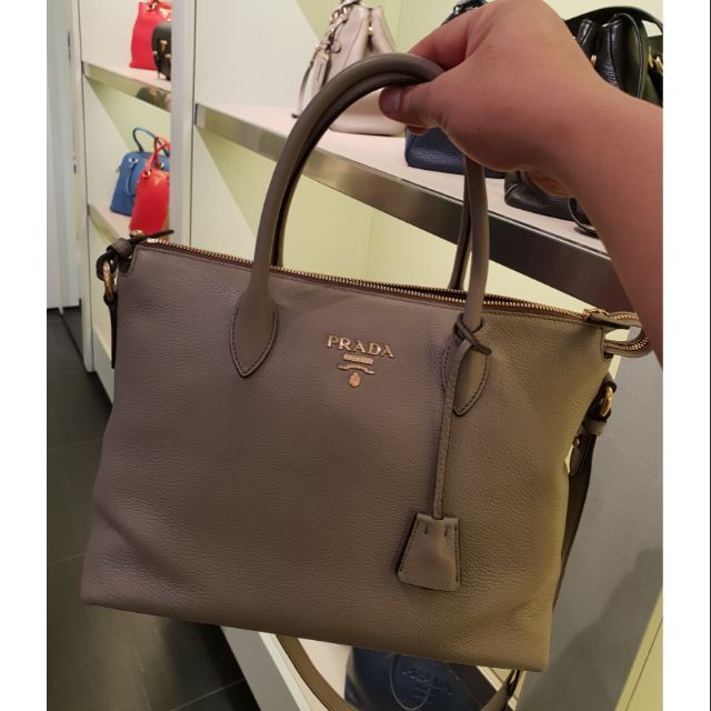 prada leather tote