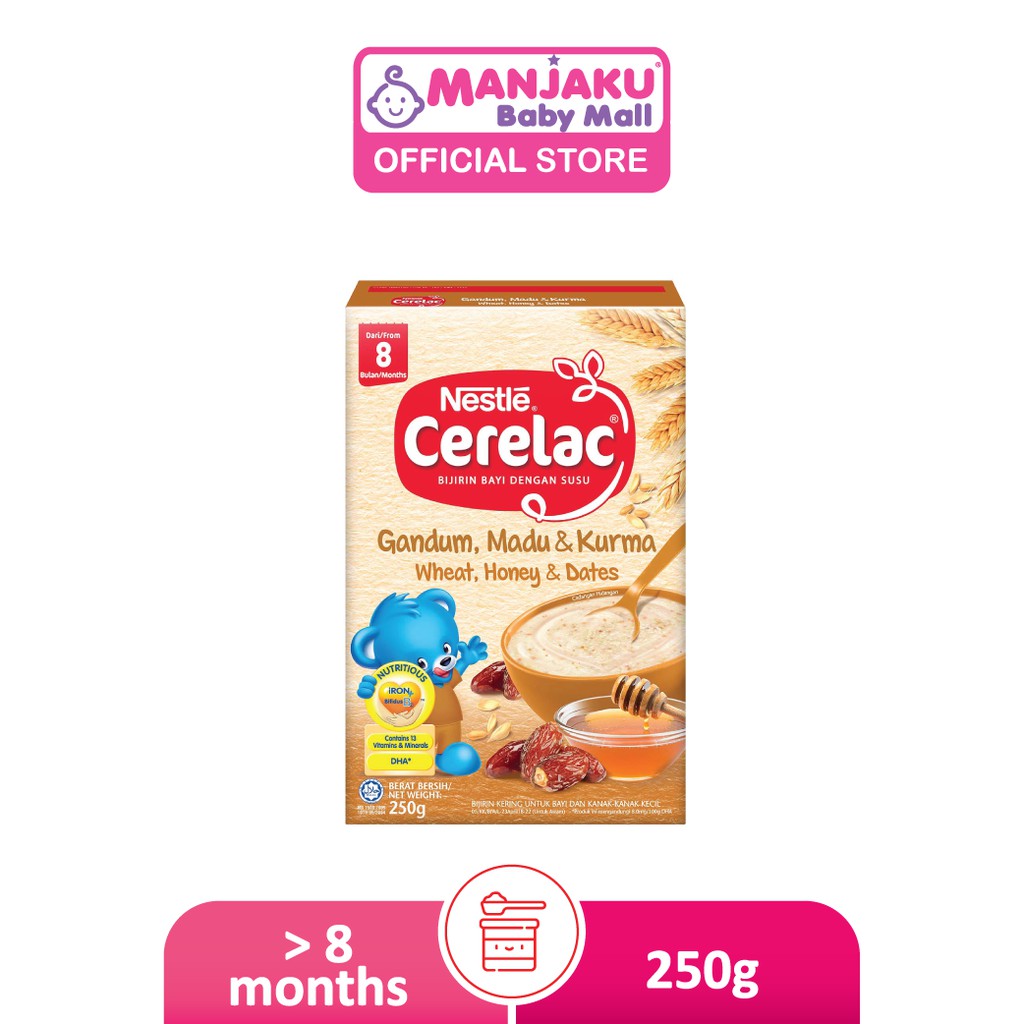 Nestle Cerelac Infant Cereals with Milk Wheat + Honey + Dates (250g)