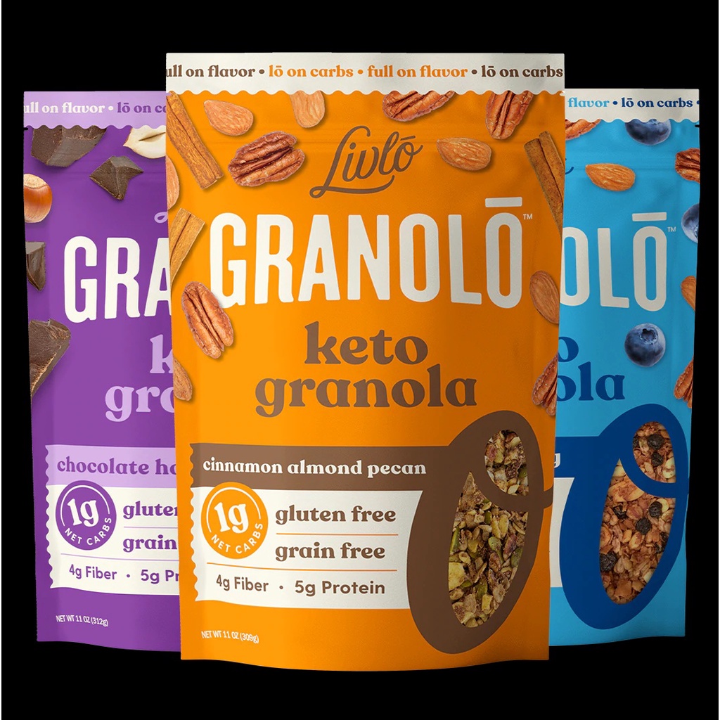 Livlo Granolo Keto Granola Chocolate Hazelnut Cinnamon Blueberry 312g Snack On Salad Ice cream