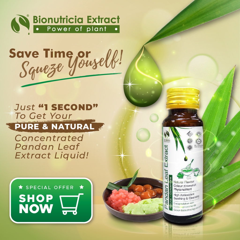 Pandan Leaf Extract Liquid, 12kg Pandan Leaf extract 1kg of liquid