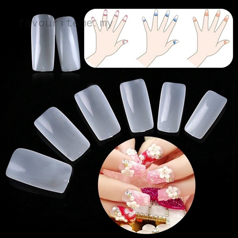 1pchalf Artificial Art Nail French Fake Style Acrylic 500 False Uv Gel Tips Set Shopee Malaysia