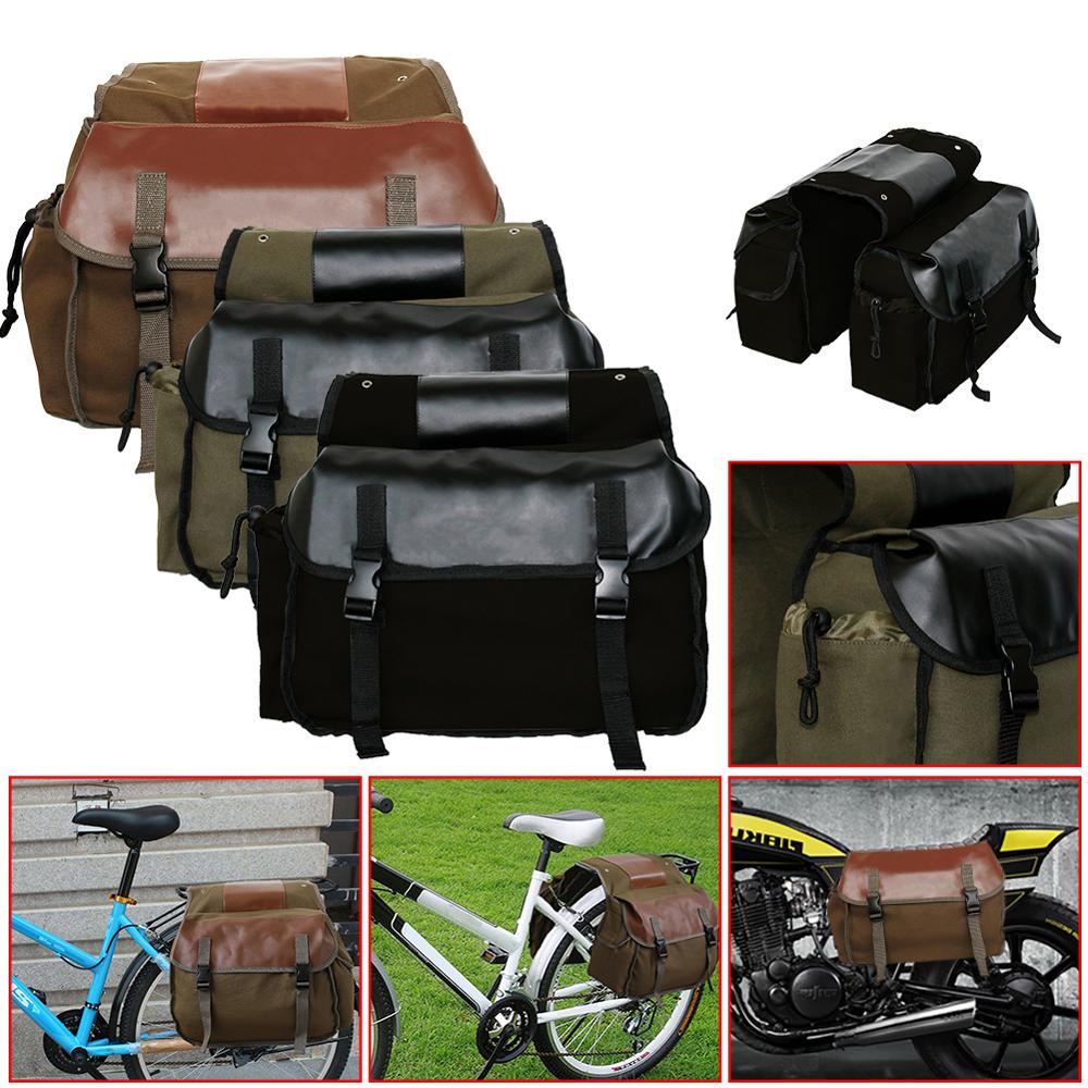 2022 New Upgrade Touring Motorbike Saddle Bag Motorcycle Canvas Waterproof Panniers Box Side Tools Bag Pouch for Motorbike