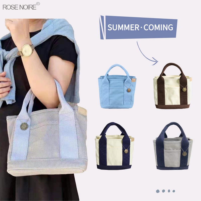 ROSE NOIRE 2022 New Coming Lunch Bag Multi-Layer Women's Canvas Bag Easy To Carry