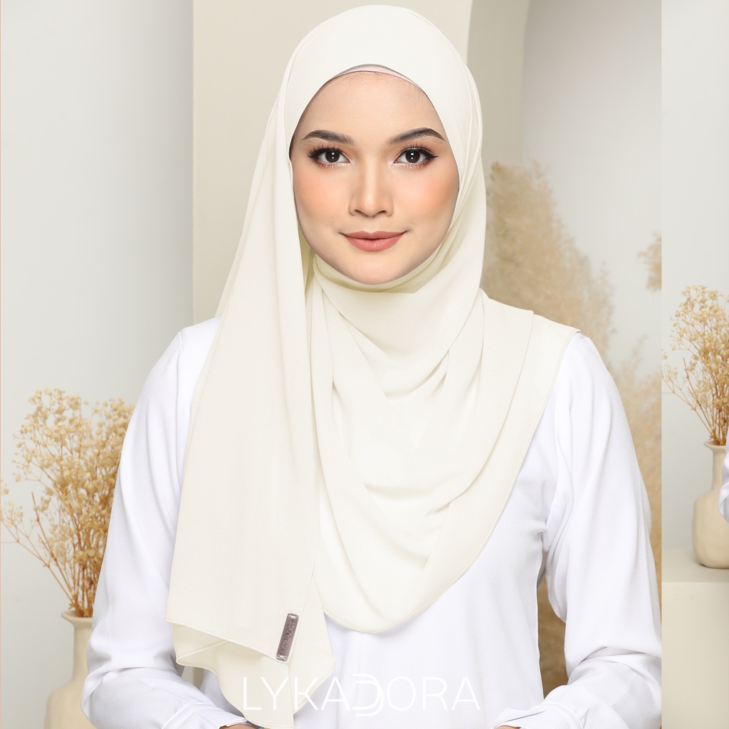 Shawl Putih Curve Shawl Off White Tudung Nikah Kahwin Tunang Long Shawl 