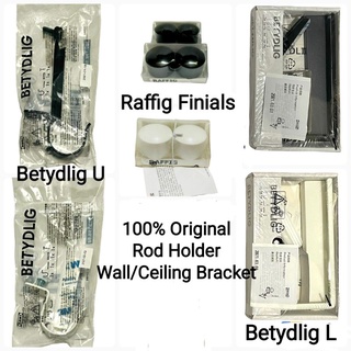 READY STOCK 100% Original BETYDLIG/RAFFIG Finials Wall/Ceiling bracket Rod holder Black/White