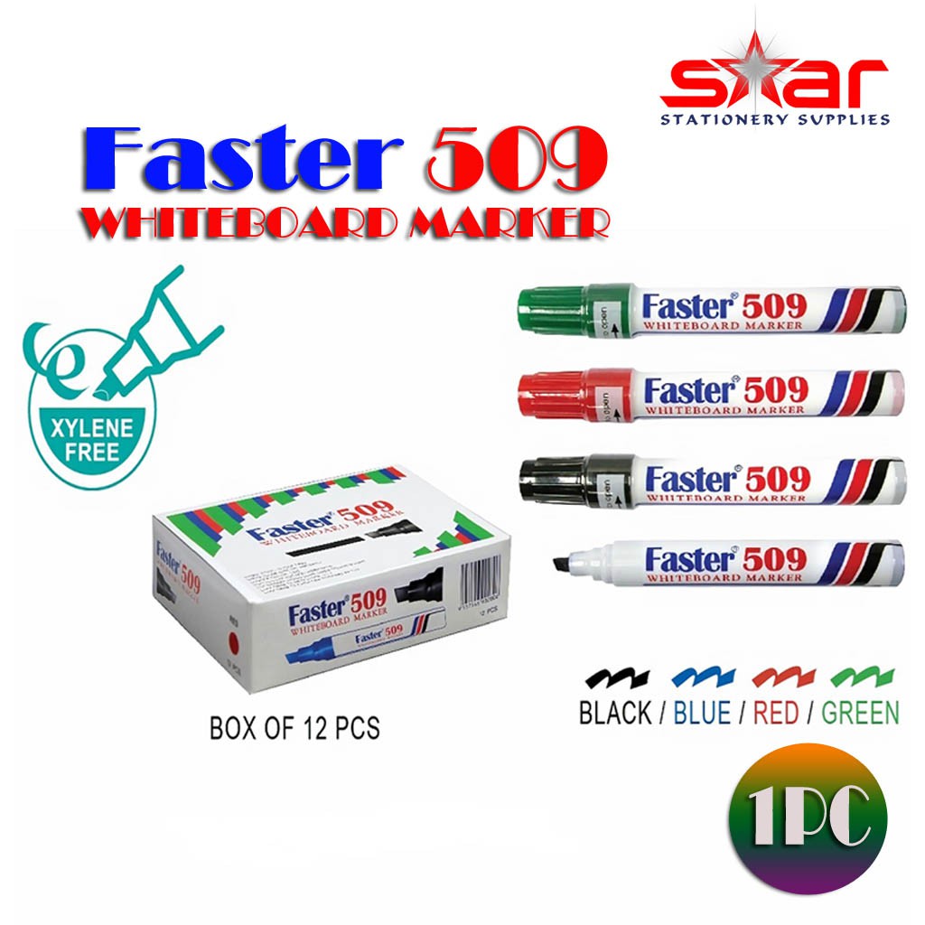FASTER 509 WHITEBOARD MARKER (CHISEL) Arcylic Tip & Xylene Free Shopee Malaysia