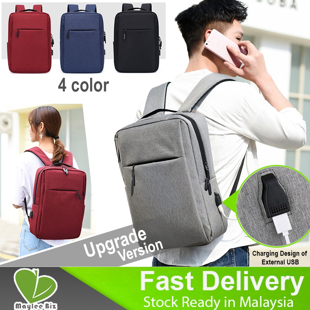 Men Shoulder Backpack 15.6 Inch Laptop Backpack with USB Port Business Oxford College Computer Bag Travel School