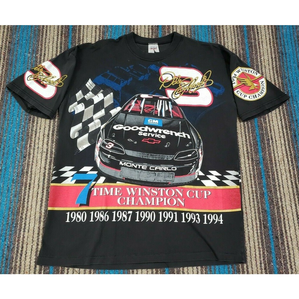 90's Dale Earnhardt Vintage Winston All Over Print NASCAR T Shirt