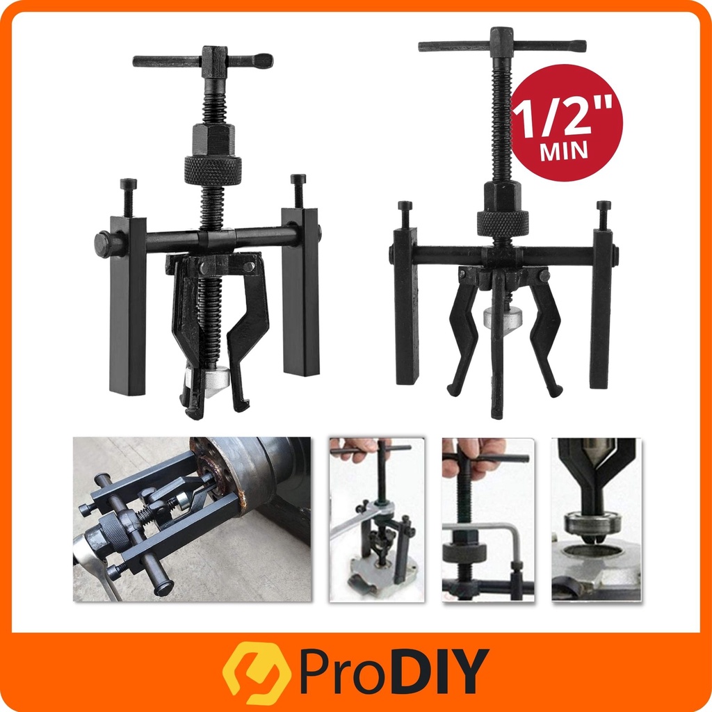 Two Jaw Pilot Bearing Gear Puller Bearing Gear Remover Tool Carbon Steel Adjustable Pump Pulley Remover Hand Tool Removal Kit Straight Type 3inch 