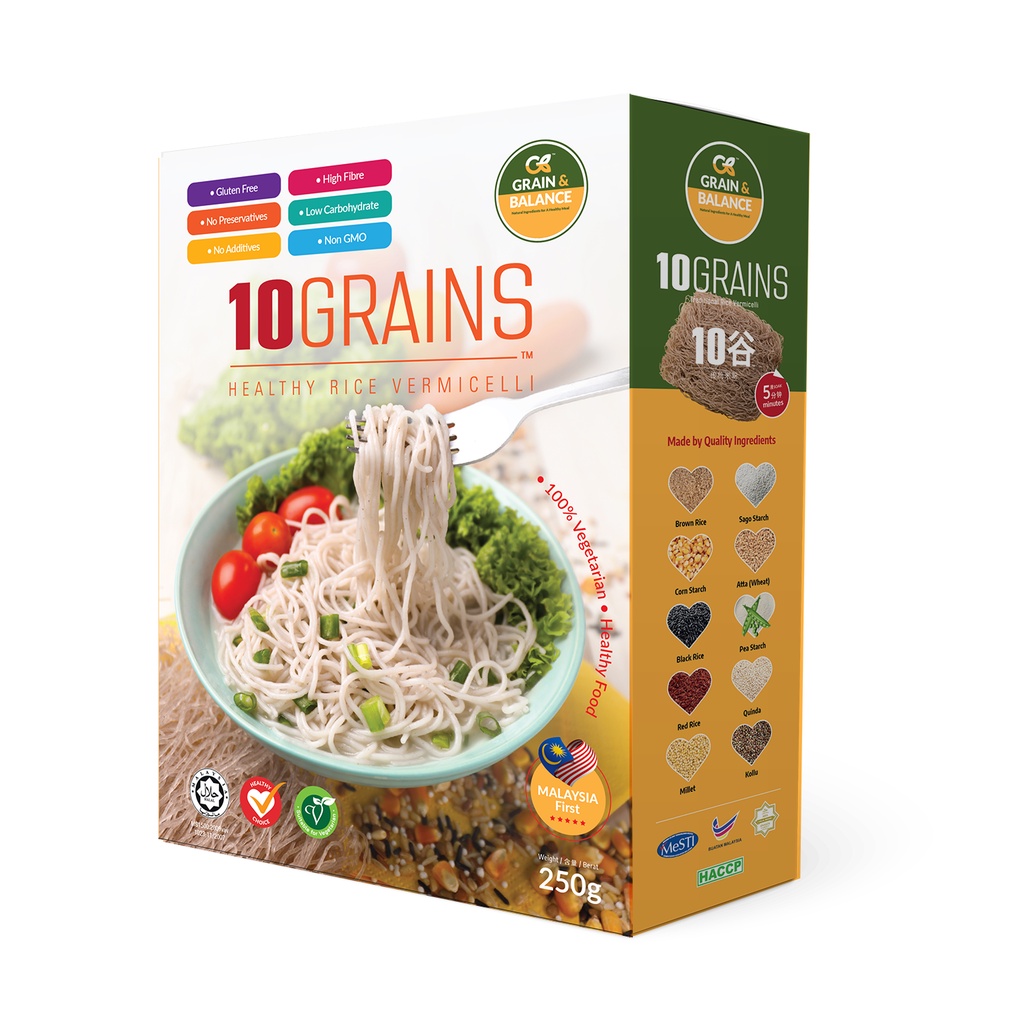 New Packaging) 10 Grains Healthy Rice Vermicelli | Shopee Malaysia