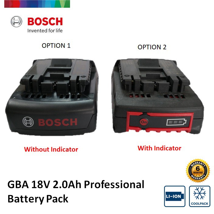 Bosch GBA 18V 2.0Ah Professional Lithium Ion Battery Pack | Shopee Malaysia