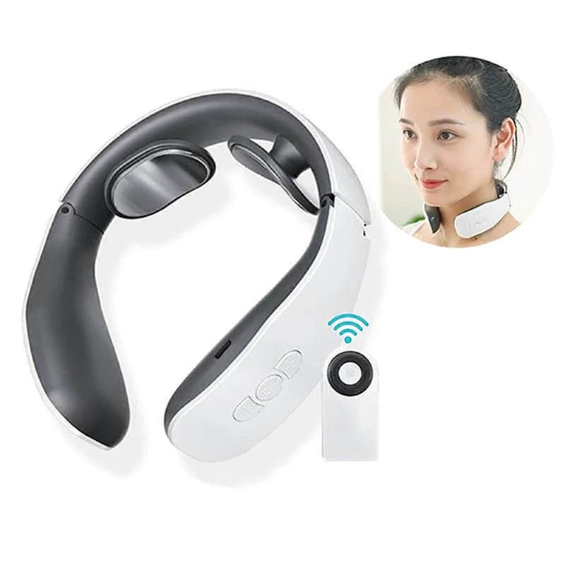 Electric Neck Massager 15 Intensity Sensing 4 Pulse Modes Shoulder Body Massager Low Frequency Magnetic Therapy Pulse Cervical Physiotherapy Instrument