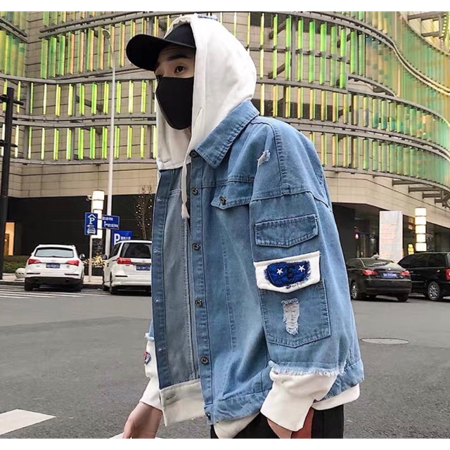 Denim Jacket Hoodie Street Style Wear | Shopee Malaysia