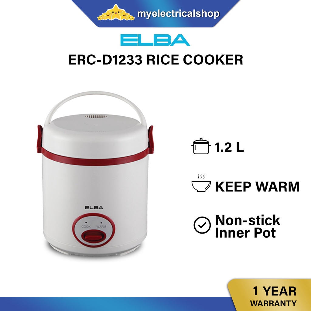 Elba ERCD1233 Mini Electric Rice Cooker 1.2L (Suitable for 12 person