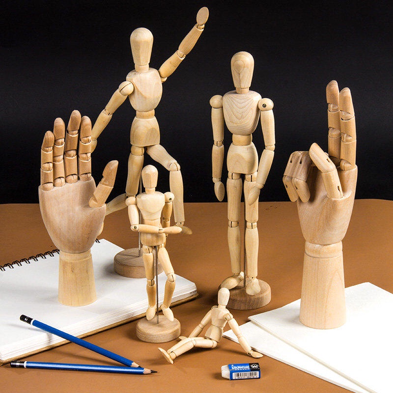 Drawing Sketch Mannequin Model Movable Limbs Wooden Hand Body Draw Action Toys Figures Home Decor Artist Models Jointed Doll