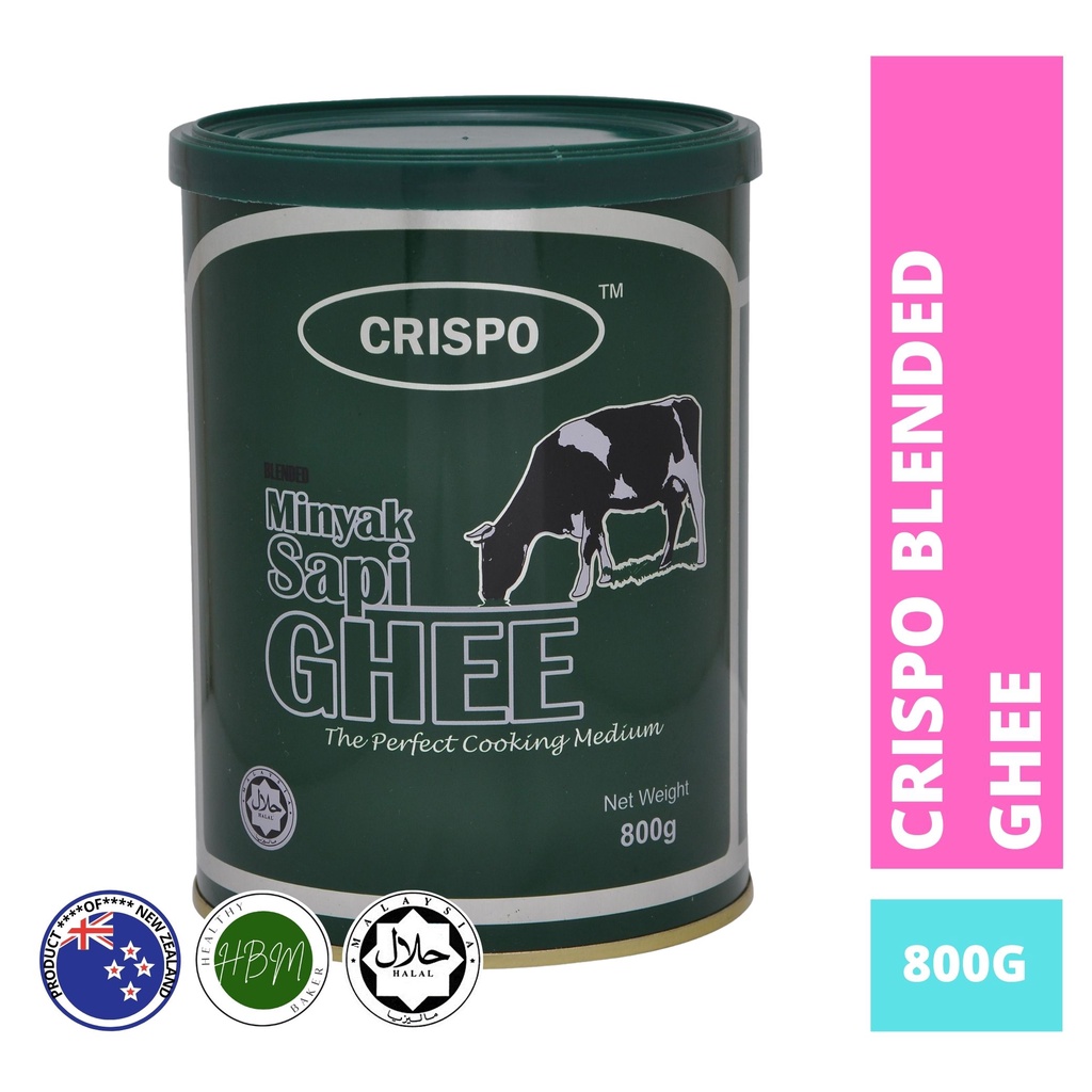 Crispo Blended Ghee 800g Tin New Zealand Cow Milk Fat HALAL Shopee