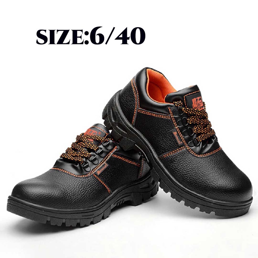 🌹[Local Seller]  Safety Shoe Steel Toe Cap Mid Sole Low Cut Black Safety Boots Kasut Safety RAND