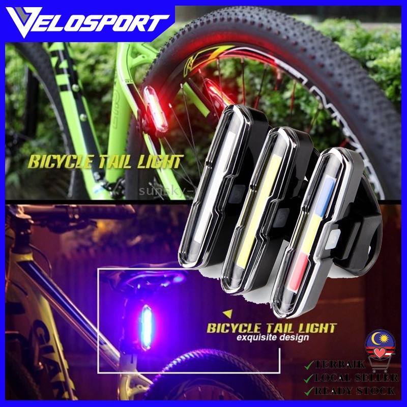 New Goofy Tail Light USB Rechargeable COB Dual color Bicycle Bike Cycling Front Rear Tail Light 