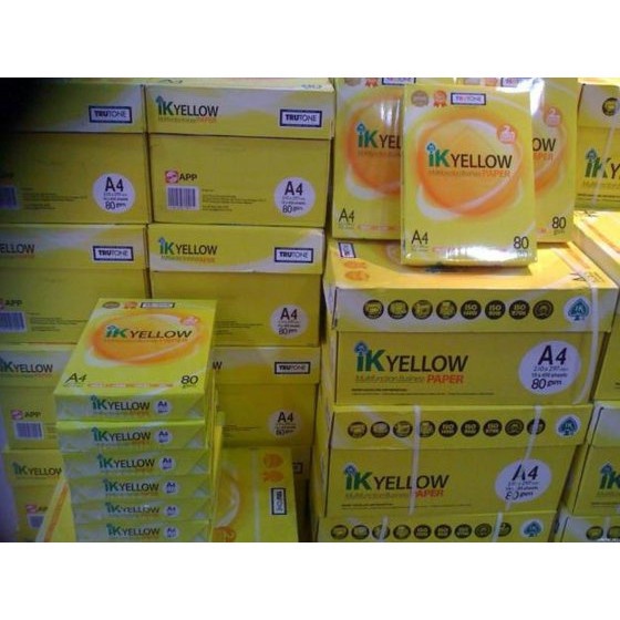 IK Yellow Copier Paper A4 Size 70/80 Gsm - 500 Sheets (Per Ream) Kertas ...