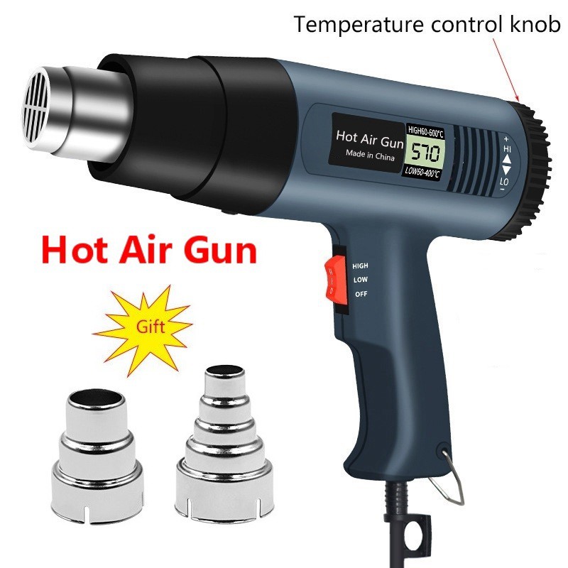 Hot Air Guns 2000W Profession LCD Heat Gun Air Nozzles Hot Air Gun AdjustableTemperature  Soldering Hairdryer Gun 3-Pin UK Plug | Shopee Malaysia