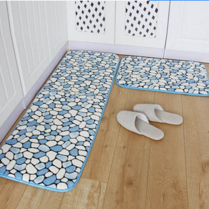 2pcs Non Slip Memory Foam Kitchen Floor Mat Anti Fatigue Bath Room