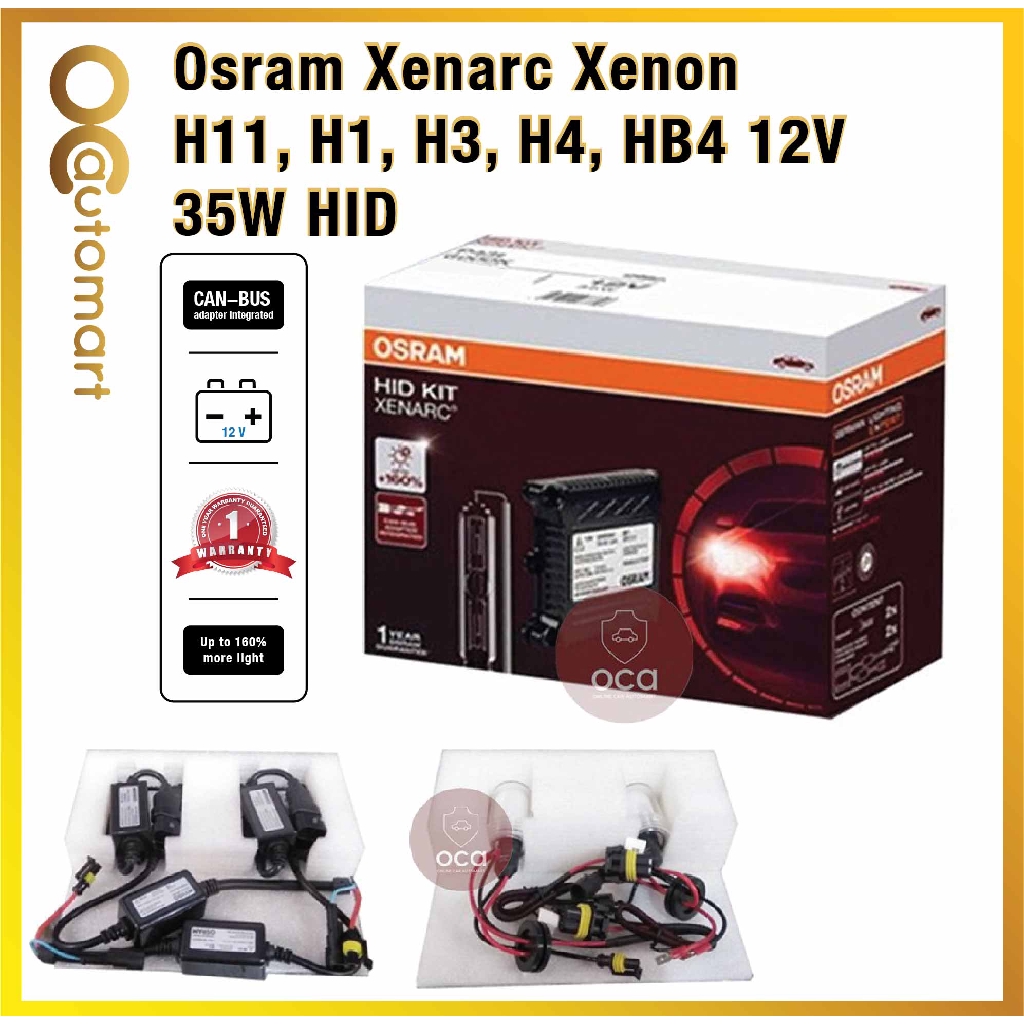 Osram Xenarc Xenon H11, H1, H3, H4, HB4 12V 35W HIDConversion Kit 4200K Generation 2