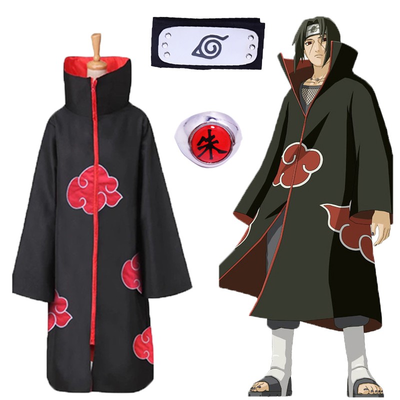 Naruto Cloak Robe Cape Akatsuki Cosplay Costumes Adult 