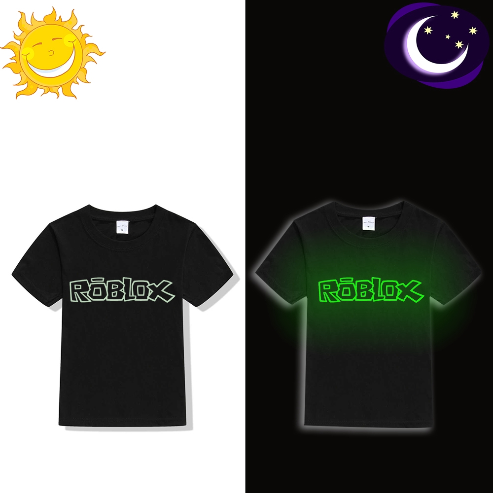Glow In Dark Green Light Kids T Shirt Roblox Logo Print Children Tshirt Baby Tee - roblox fredbear shirt