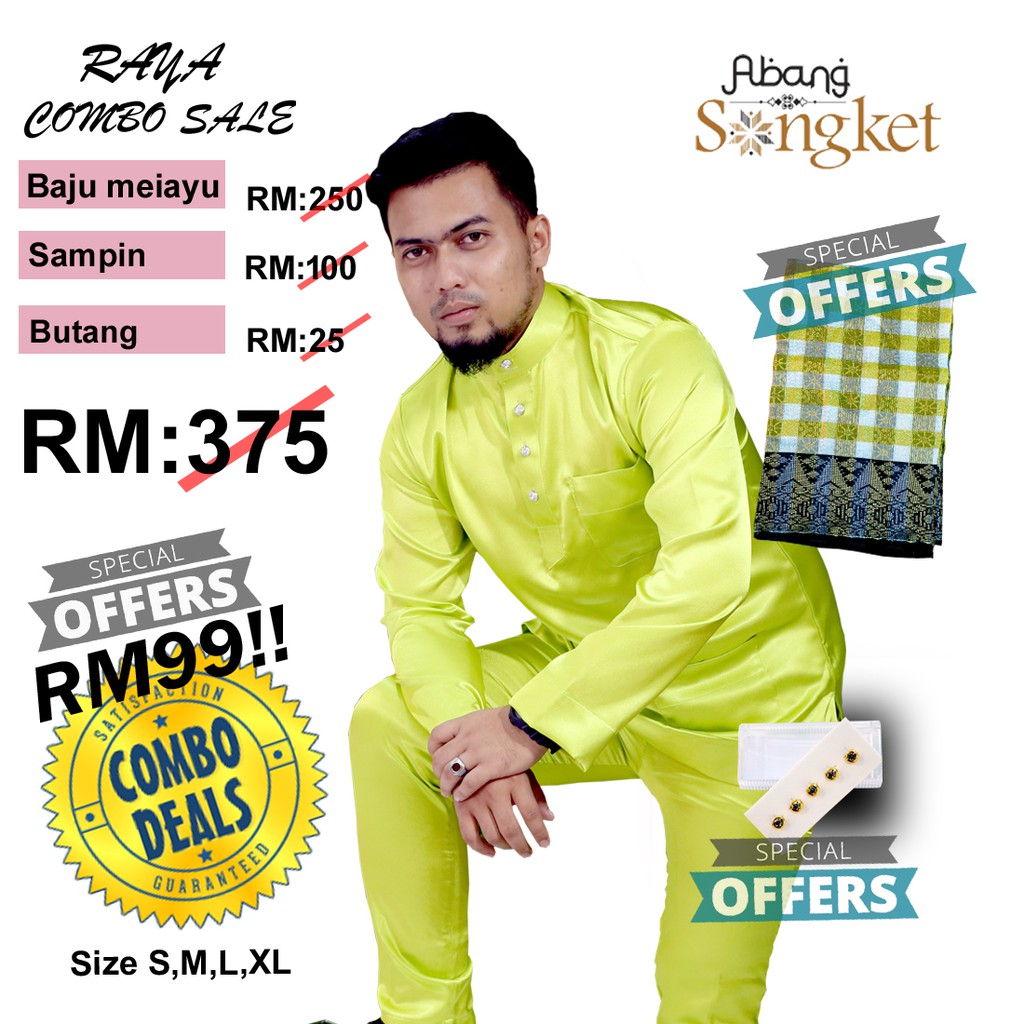  Baju Melayu Lelaki  Baju  Melayu  Slim Fit Combo Baju  