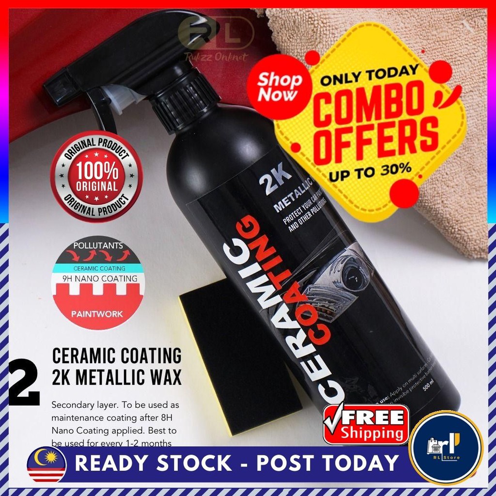 [ORIGINAL] Set Detailing Ceramic Coating Pro 8 Kilat kereta Cat